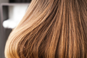 Healthy long hair of young woman