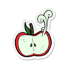 sticker of a cartoon juicy apple half