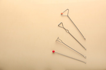 Logopedic probes for speech correction on color background