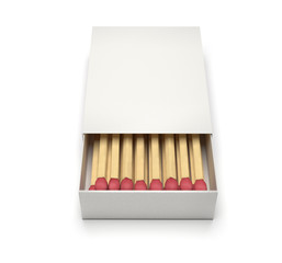 Box of matches. Blank package. 3d rendering illustration isolated