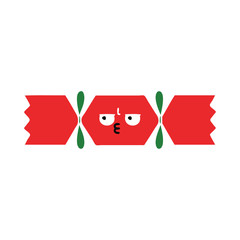 flat color retro cartoon christmas cracker