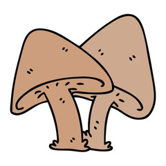 quirky hand drawn cartoon mushrooms
