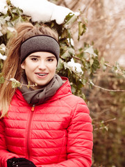 Woman wearing sportswear during winter