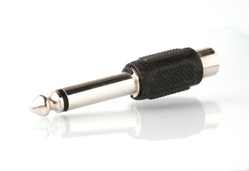 audio jack on white background 