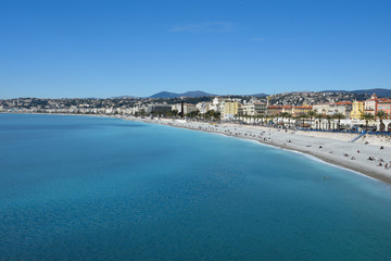 Nice, France. View on the plage and embankment