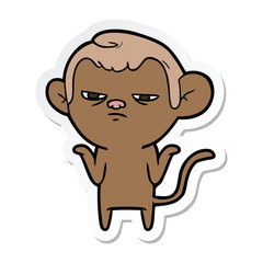 sticker of a cartoon monkey