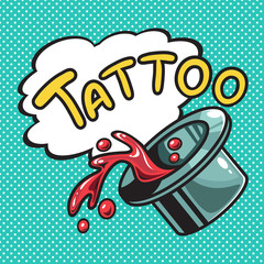 Tattoo vector illustration in pop art style