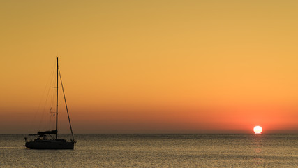 Yacht on sea water surface