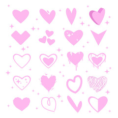 Heart symbol set of vector icons
