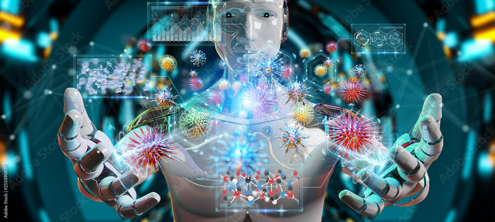 Poster Cyborg creating and analyzing nanovirus 3D rendering