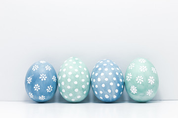 Easter eggs isolated on white background, Christian holiday of celebrates the belief in the resurrection of Jesus Christ