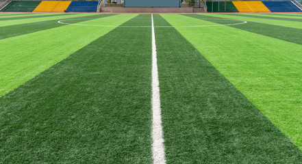 The lawn of the football field