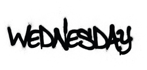graffiti wednesday word sprayed in black over white
