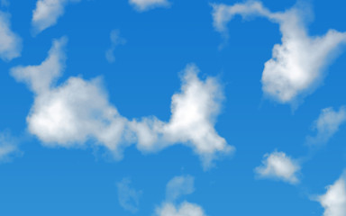 Obraz premium Cloudy blue sky - white clouds