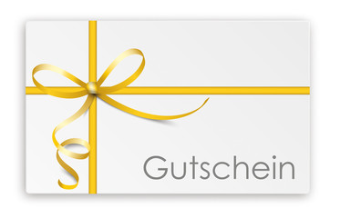 Gutschein mit goldenem Band