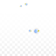 Vector Realistic Blue Petals Falling on Transparent Background.  Spring Romantic Flowers Illustration. Flying Petals. Sakura Spa Design. Blossom Confetti.