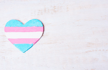 Naklejka na ściany i meble Heart with transgender flag.