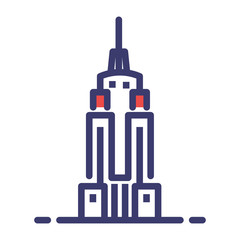 Empire state building FlatOutline illustration