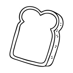 quirky line drawing cartoon slice of bread