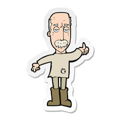 sticker of a cartoon annoyed old man
