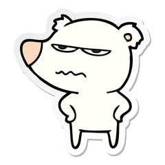 sticker of a angry bear polar cartoon
