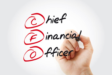 Hand writing CFO - Chief Financial Officer with marker, acronym business concept