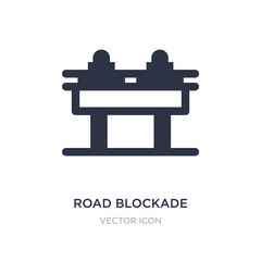 road blockade icon on white background. Simple element illustration from Alert concept.