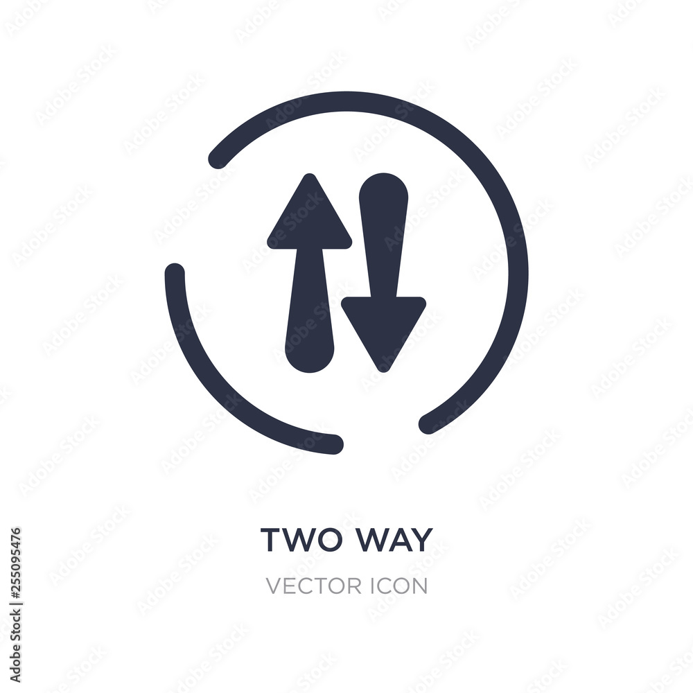 Poster two way icon on white background. simple element illustration from alert concept.