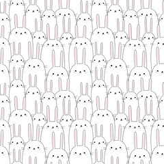 Seamless pattern cute rabbit