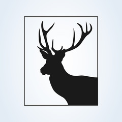 deer head silhouette icon. isolated on white background