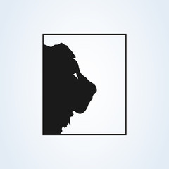lion icon vector black silhouette. isolated on white background