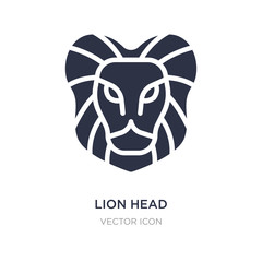 lion head icon on white background. Simple element illustration from Animals concept.