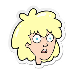 sticker of a cartoon female face