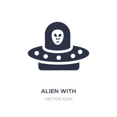 alien with aqualung icon on white background. Simple element illustration from Astronomy concept.