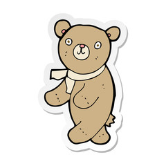 sticker of a cute cartoon teddy bear