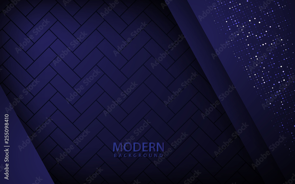Poster dark blue abstract realistic background. overlap layer on pattern background. 3d backdrop. vector il