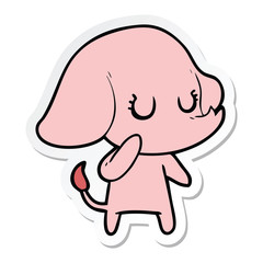 sticker of a cute cartoon elephant