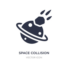 space collision icon on white background. Simple element illustration from Astronomy concept.