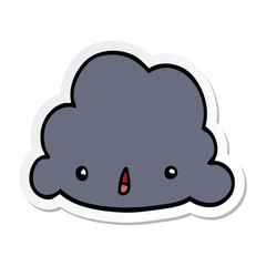 sticker of a cartoon cloud