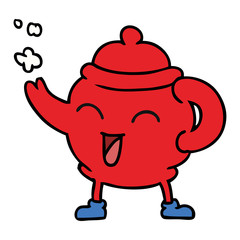 cartoon doodle of a blue tea pot
