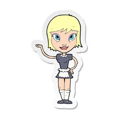 sticker of a cartoon maid