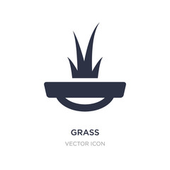grass icon on white background. Simple element illustration from Autumn concept.