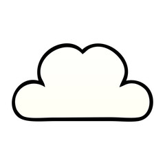 gradient shaded cartoon white cloud
