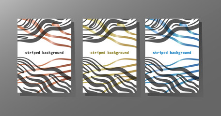 Abstract backgrounds with hand-drawn stripes . Three color options.