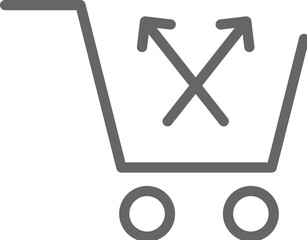 Cross sell line icon.