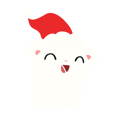 christmas cartoon of kawaii polar bear