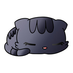 gradient cartoon kawaii cute sleeping kitten