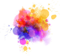 Multicolored splash watercolor blot