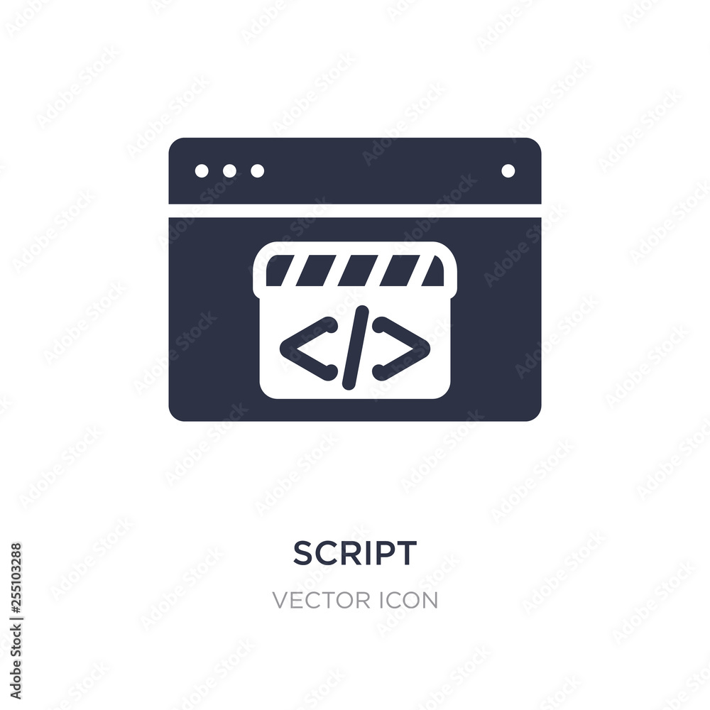Poster script icon on white background. simple element illustration from blogger and influencer concept.