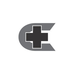 C letter with plus logo design